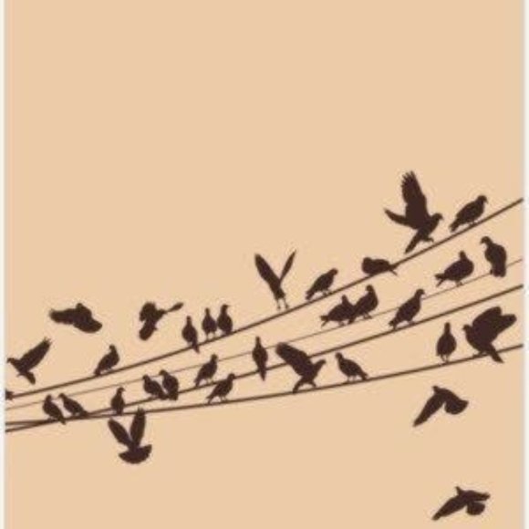 Modern minimalist group of birds abstract wall art - Picture 2 of 2